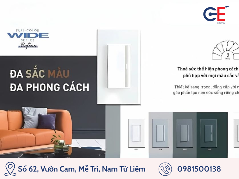 Công tắc ổ cắm Wide tang nhã trong từng không gian