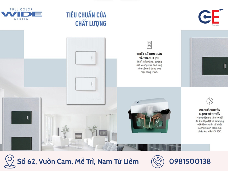 Công tắc ổ cắm Wide nâng tầm  thẩm mỹ cho không gian sống 