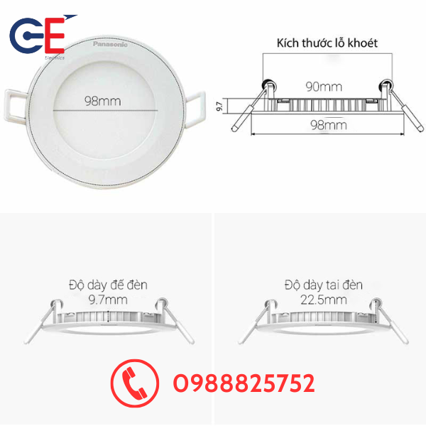 Đặc điểm của Đèn Led Âm Trần Panasonic EZ-M Tròn 6W