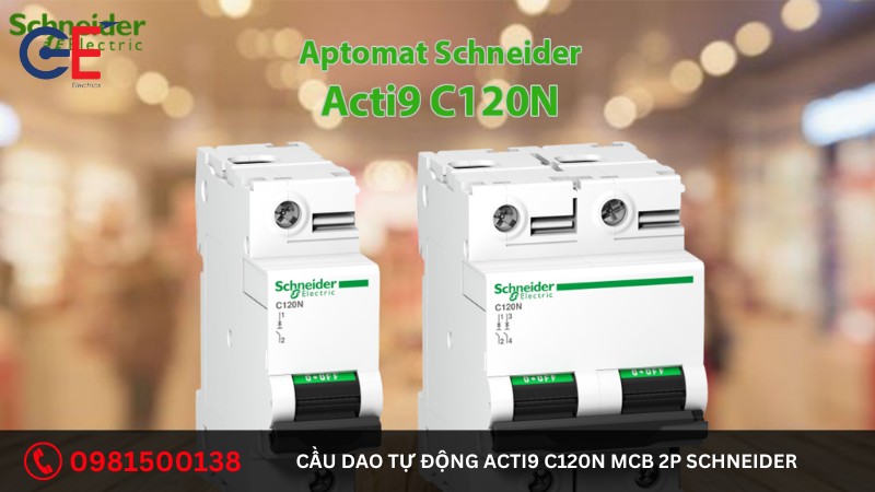 Đặc điểm của cầu dao tự động Acti9 C120N MCB 2P Schneider