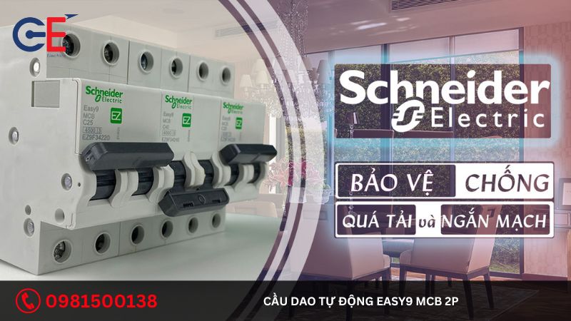 Đặc điểm của cầu dao tự động Easy9 MCB 2P