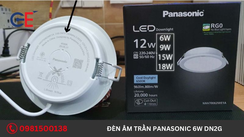 Đặc điểm của đèn âm trần Panasonic 6W DN2G