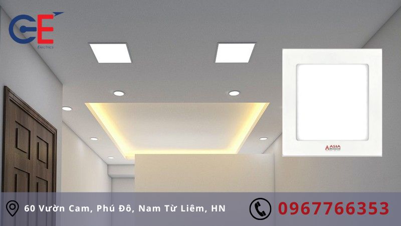 Đặc điểm của đèn âm trần vuông 6W Asia