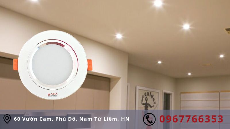 Đặc điểm của đèn downlight 12W Asia viền trắng đổi màu