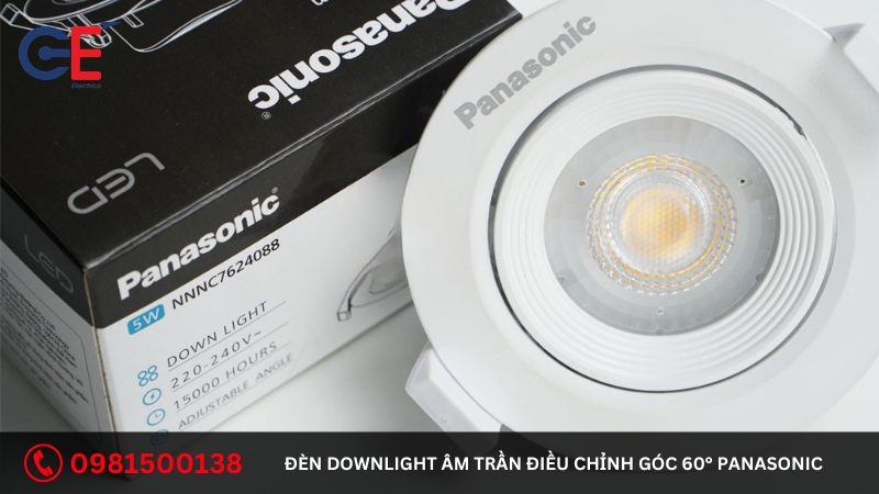 Đặc điểm của đèn Downlight âm trần điều chỉnh góc 60° Panasonic