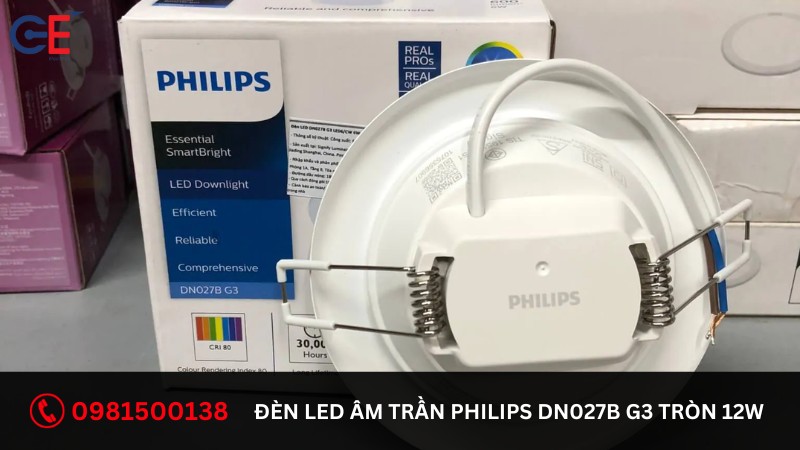 Đặc điểm của đèn LED âm trần Philips DN027B G3 Tròn 12W