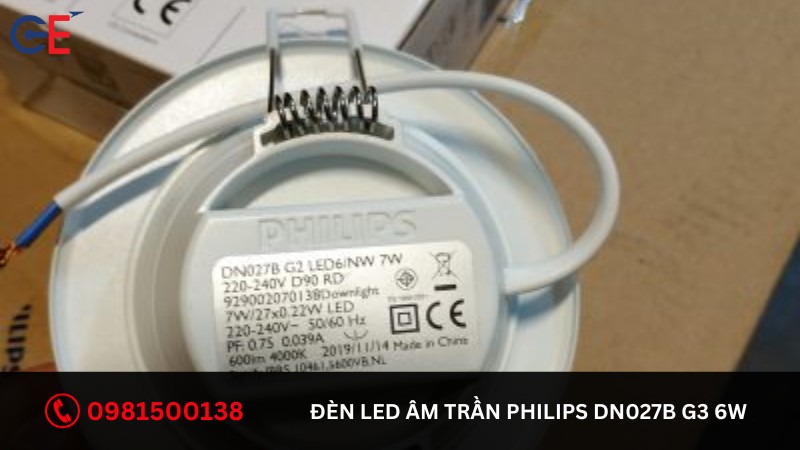 Đặc điểm của đèn LED âm trần Philips DN027B G3 Tròn 6W