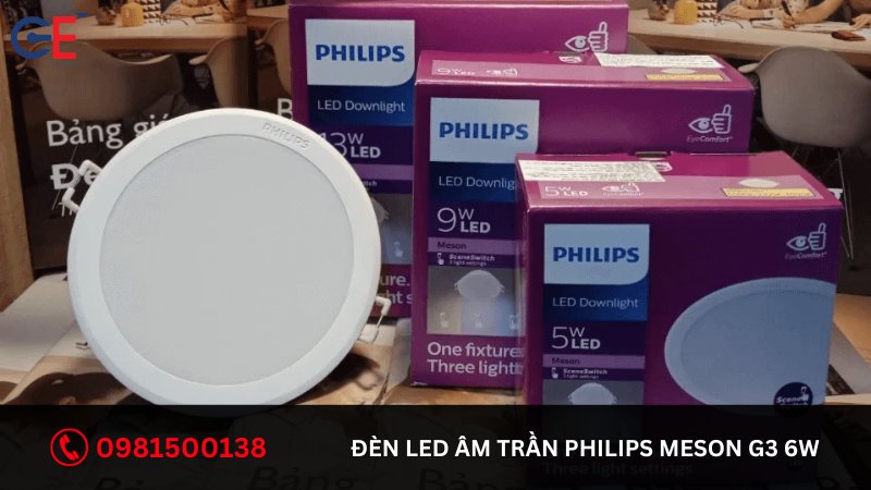 Đặc điểm của đèn LED âm trần Philips Meson G3 6W