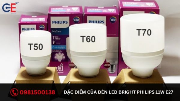 Đặc điểm của đèn LED Bright Philips 11W E27 1CT/12