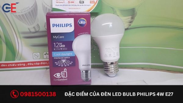 Đặc điểm của đèn LED Bulb Philips 4W E27 1CT/12