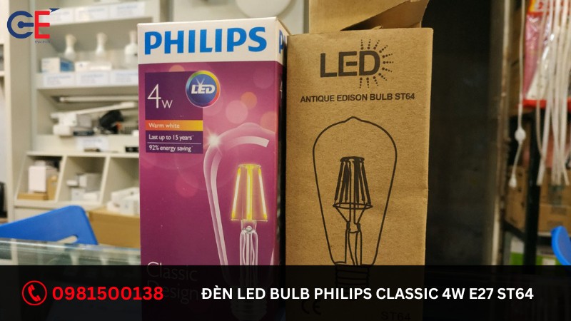 Đặc điểm của đèn LED Bulb Philips Classic 4W E27 ST64