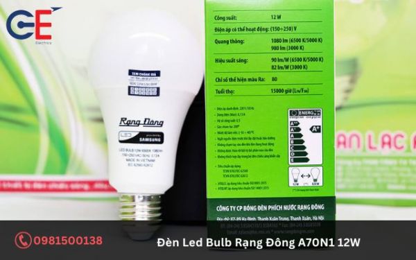 Giới thiệu về đèn Led Bulb Rạng Đông A70N1 12W