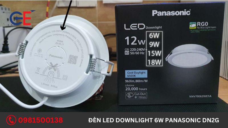 Đặc điểm của đèn Led Downlight 6W Panasonic DN2G 