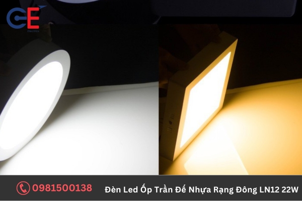 Đặc điểm của đèn Led Ốp Trần Đế Nhôm Rạng Đông LN12 22W