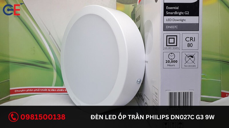 Đặc điểm của đèn LED ốp trần Philips DN027C G3 9W