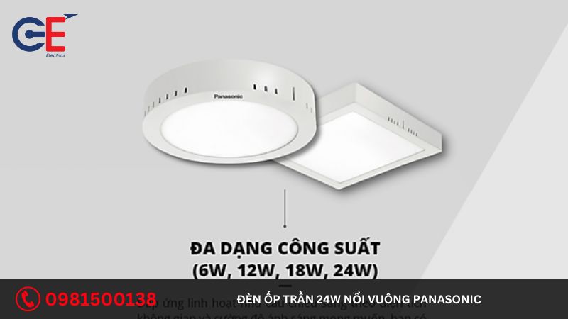 Đặc điểm của đèn ốp trần 24W nổi vuông Panasonic