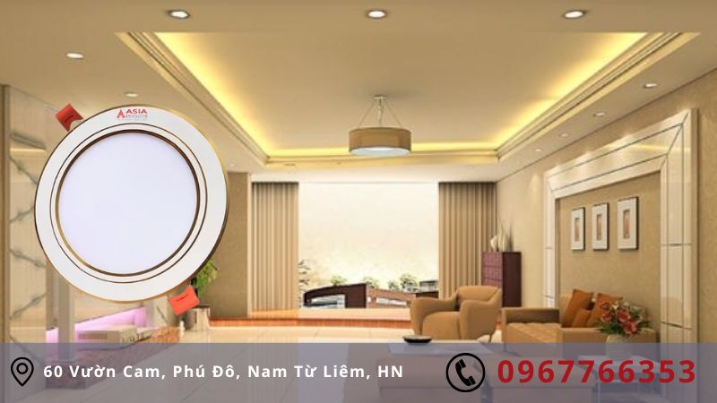 Đặc điểm mổi bật của Downlight 9W Asia viền vàng