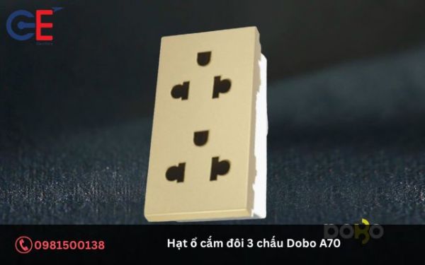 Đặc điểm của sản phẩm hạt ổ cắm đôi 3 chấu Dobo A70