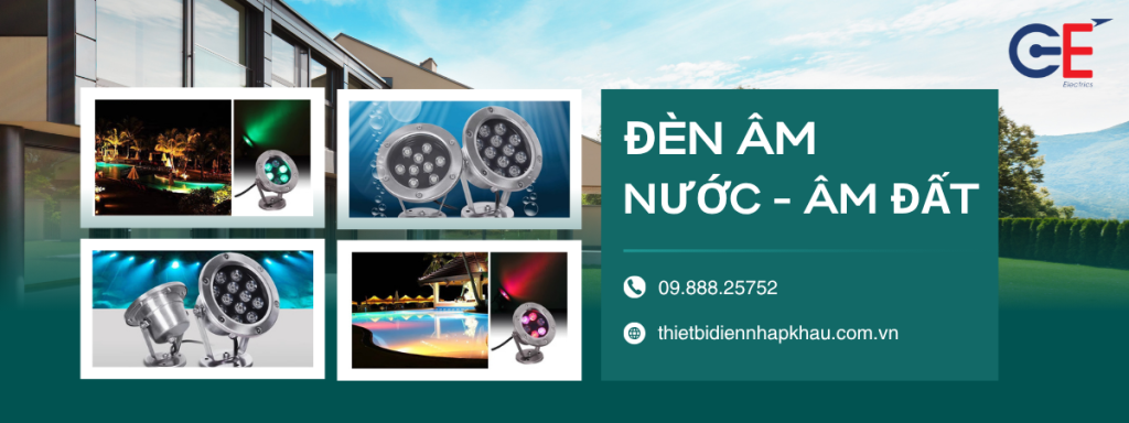 đèn âm nước âm đất GE electrics