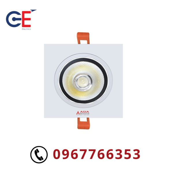 Đèn âm trần vuông chóa trắng 10W Asia