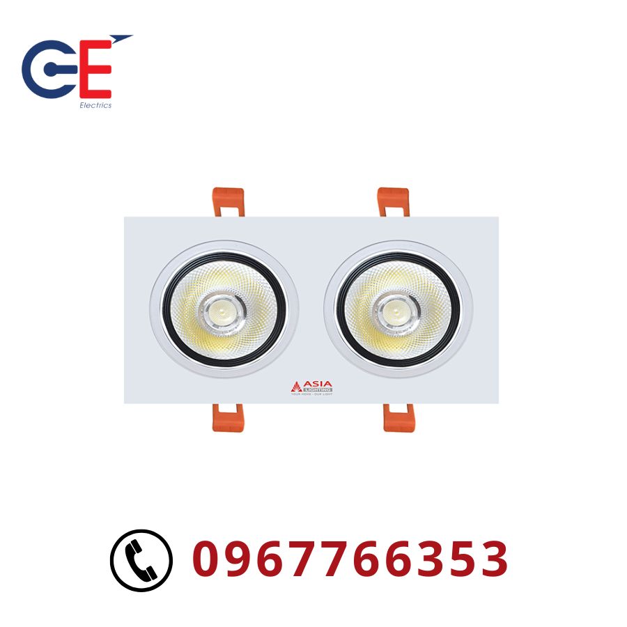Đèn ốp trần vuông chóa trắng 20W Asia