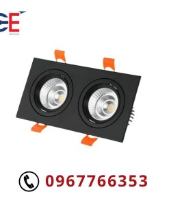 Đèn âm trần vuông COB thân đen 20W Asia