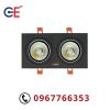 Đèn âm trần vuông COB thân đen 20W Asia