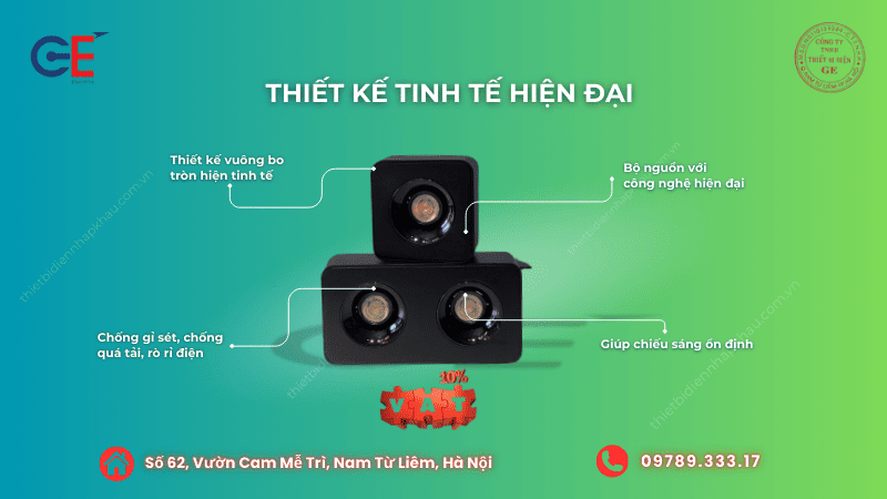 Đèn bơ vuông hiện đại