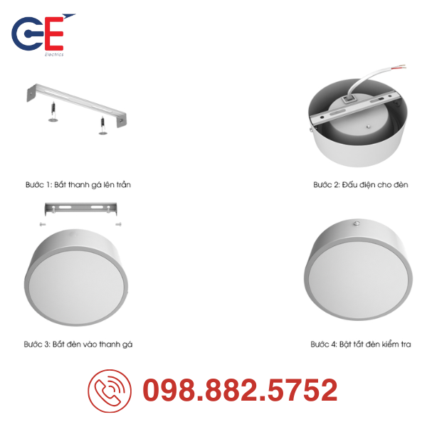 Cấu tạo đèn LED Downlight nổi trần NT03 120/10W 12W