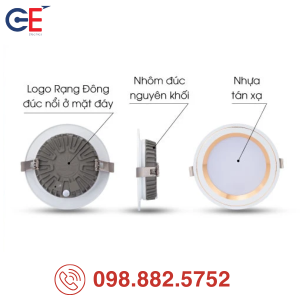 Đèn LED Downlight Rạng Đông đổi màu AT26 110/10W 12W hiệu suất cao