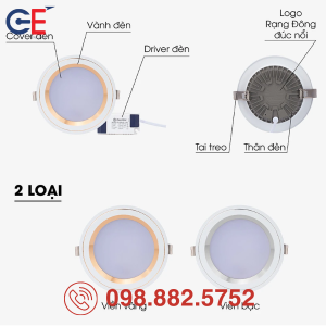 Đèn LED Downlight Rạng Đông đổi màu AT26 110/10W 12W màu sắc trang nhã