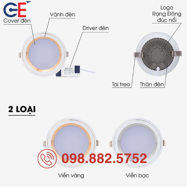 den-led-downlight-at48-90-8w-doi-mau-linh-hoat Đèn LED Downlight Rạng Đông AT48 90/8W 10W đổi màu linh hoạt