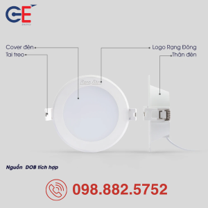 Đèn LED Downlight Rạng Đông AT58 110/10W 12W tản nhiệt hiệu quả