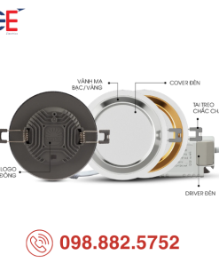 Đèn LED Downlight Rạng Đông AT60 110/10W 12W siêu mỏng