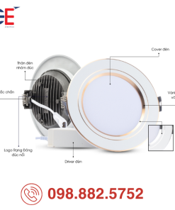 Đèn LED Downlight Rạng Đông AT60 110/10W 12W tiết kiệm điện