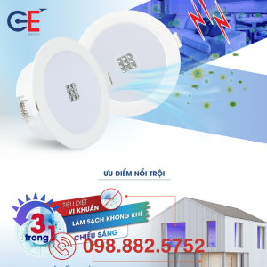 Đèn LED Downlight Rạng Đông diệt khuẩn AT21.UV 90/7W cơ chế hoạt động an toàn