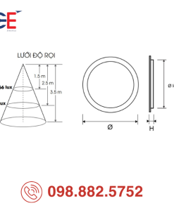 Đèn LED Downlight Rạng Đông đổi màu AT02 110/9W thiết kế và cấu tạo