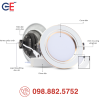 Đèn LED Downlight Rạng Đông đổi màu AT28 90/8W cấu tạo