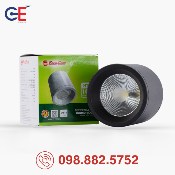 Đèn LED Downlight Rạng Đông nổi trần NT01 110/10W 12W 15W thiết kế tối giản hiện đại 