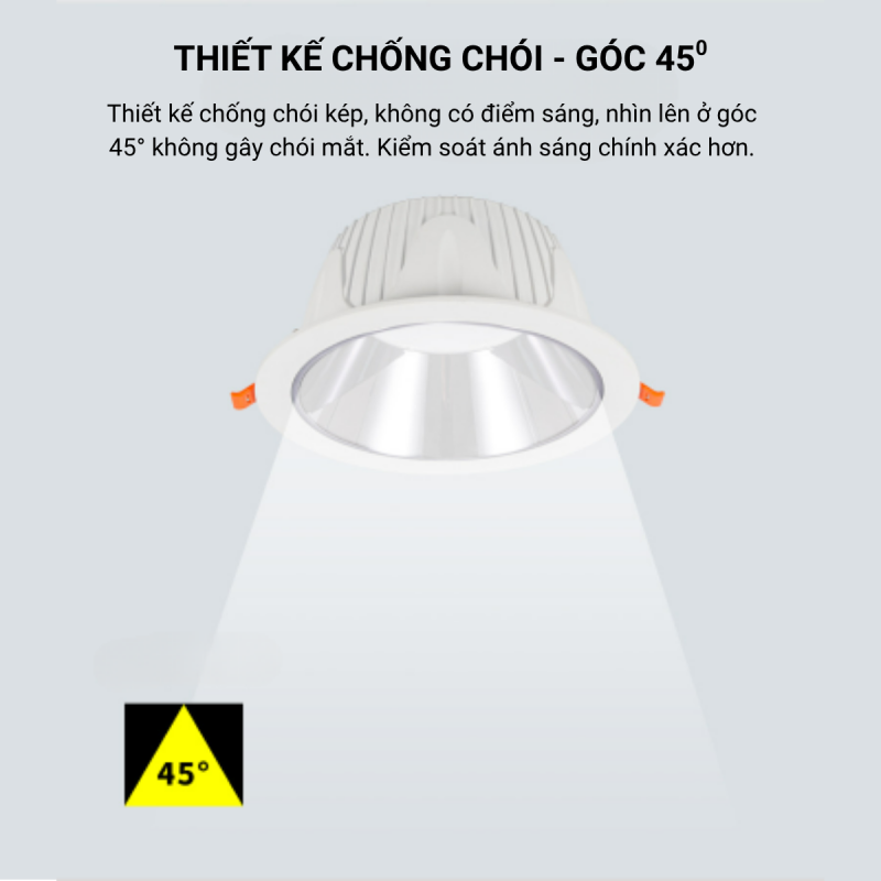 Đèn led downlight Philips GE DN04 trắng góc 45