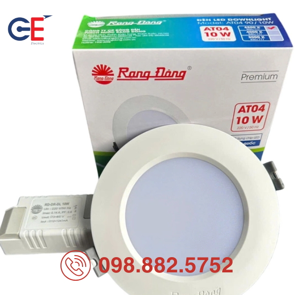Đèn LED Downlight Rạng Đông AT04 110/10W thiết kế nhỏ gọn