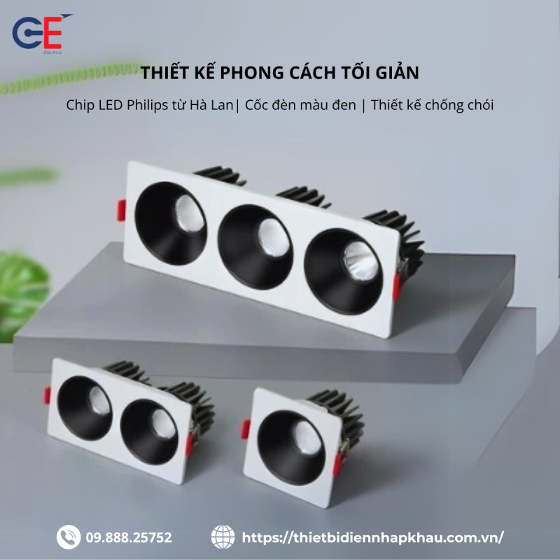 Đèn LED Downlight vuông Philips GE DLV4 8W