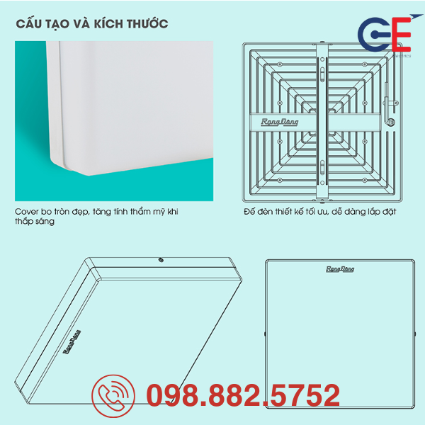 Đèn LED ốp trần Rạng Đông LN12N 300x300/24W