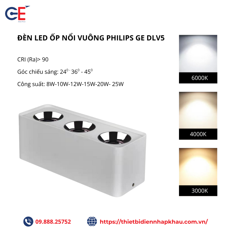 Đèn led ốp Philips GE DLV5 trắng