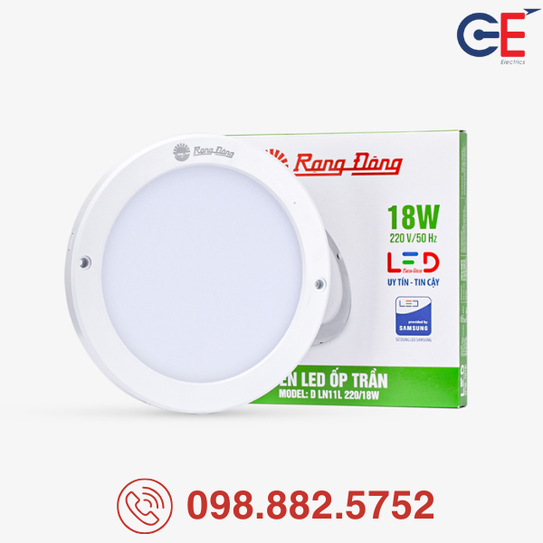 Đèn LED ốp trần Rạng Đông LN11 220/18W chất lượng ánh sáng hoàn hảo