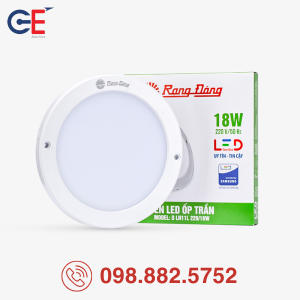 Đèn LED ốp trần Rạng Đông LN11 220/18W tiết kiệm điện
