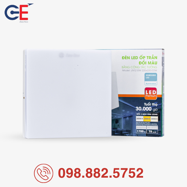 Đèn LED ốp trần Rạng Đông LN12 220x220/22W