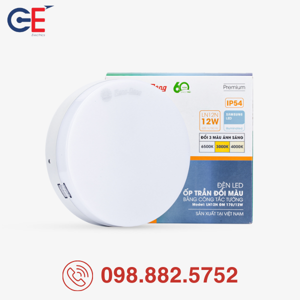 Đèn LED ốp trần Rạng Đông LN12N 170/12W chất liệu cao cấp