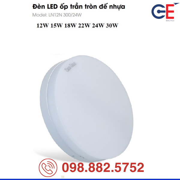 Đèn LED ốp trần Rạng Đông LN12N 300/24W hiệu suất sáng vượt trội