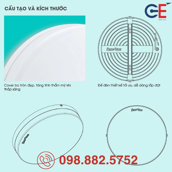 Đèn LED ốp trần Rạng Đông LN12N 300/24W tuổi thọ lâu dài